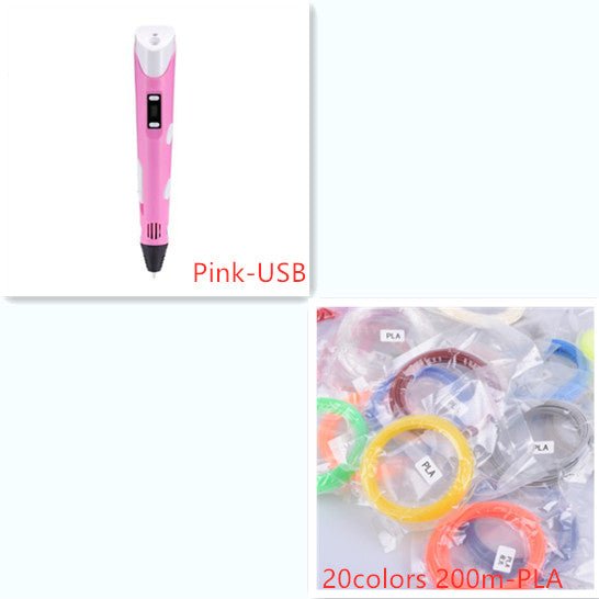 3D print pen 3D pen two generation graffiti 3D stereoscopic paintbrush children puzzle painting toys - Elite TronX