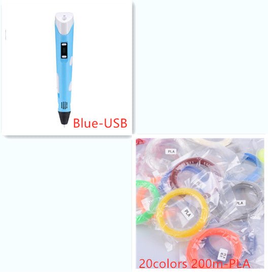 3D print pen 3D pen two generation graffiti 3D stereoscopic paintbrush children puzzle painting toys - Elite TronX