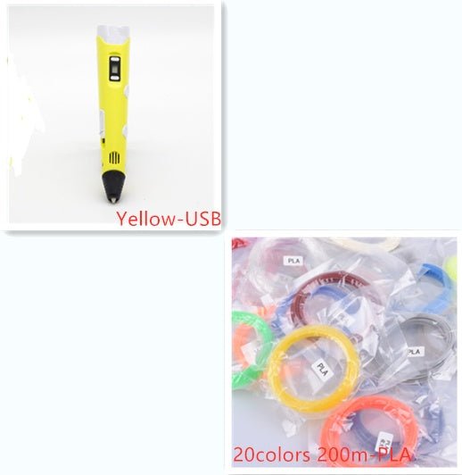 3D print pen 3D pen two generation graffiti 3D stereoscopic paintbrush children puzzle painting toys - Elite TronX
