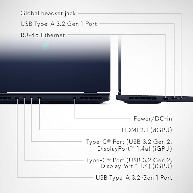 Alienware 16 Aurora Gaming Laptop (16" QHD+ 120Hz, Intel 10 - Core 7 240H (> i7 - 13620H), 64GB DDR5, 2TB SSD, NVIDIA GeForce RTX 5060 8GB), Backlit Keyboard, Wi - Fi 7, Ethernet, Webcam, Win 11 Home - Elite TronX