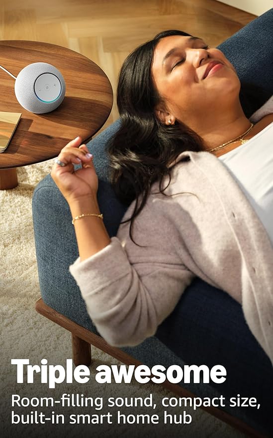 Amazon Echo Dot Max (newest model), Alexa speaker with room - filling sound and nearly 3x bass, Great for living rooms and medium - sized spaces, Designed for Alexa+, Glacier White - Elite TronX