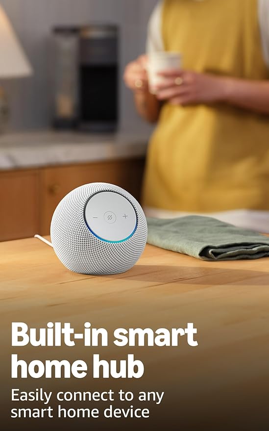 Amazon Echo Dot Max (newest model), Alexa speaker with room - filling sound and nearly 3x bass, Great for living rooms and medium - sized spaces, Designed for Alexa+, Glacier White - Elite TronX