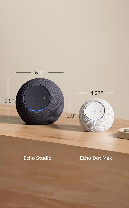Amazon Echo Dot Max (newest model), Alexa speaker with room - filling sound and nearly 3x bass, Great for living rooms and medium - sized spaces, Designed for Alexa+, Glacier White - Elite TronX