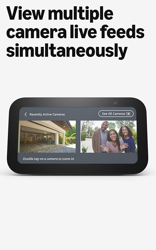 Amazon Echo Show 5 (newest model), Smart display, Designed for Alexa+, 2x the bass and clearer sound, Charcoal - Elite TronX