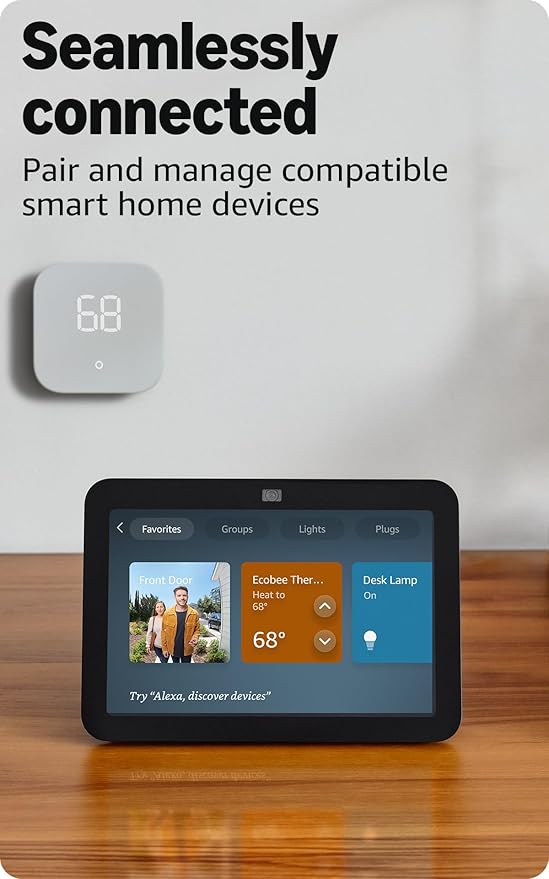 Amazon Echo Show 8, With Spatial Audio, Smart Home Hub, ideal for open living spaces, Designed for Alexa+, Charcoal - Elite TronX