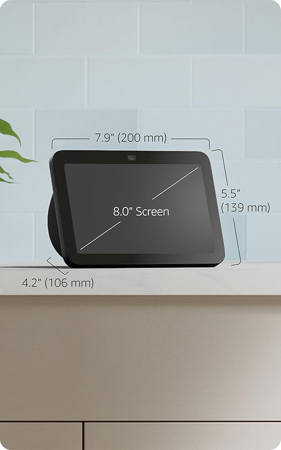 Amazon Echo Show 8, With Spatial Audio, Smart Home Hub, ideal for open living spaces, Designed for Alexa+, Charcoal - Elite TronX