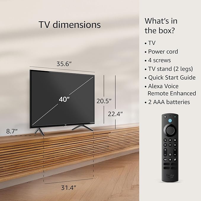 Amazon Fire TV 40" 2 - Series, HD smart TV with Fire TV Alexa Voice Remote, stream live TV without cable - Elite TronX