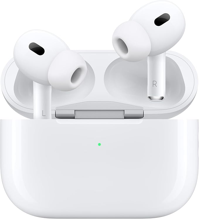Apple AirPods Pro 2 Wireless Earbuds, Active Noise Cancellation, Hearing Aid Feature, Bluetooth Headphones, Transparency, Personalized Spatial Audio, High - Fidelity Sound, H2 Chip, USB - C Charging - Elite TronX