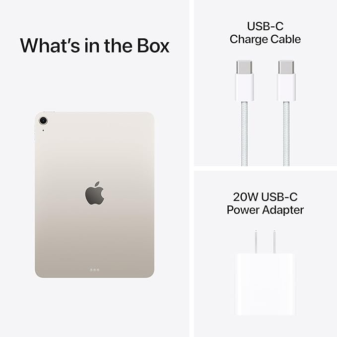 Apple iPad Air 11 - inch with M3 chip Built for Apple Intelligence, Liquid Retina Display, 1TB, 12MP Front/Back Camera, Wi - Fi 6E, Touch ID, All - Day Battery Life — Starlight - Elite TronX
