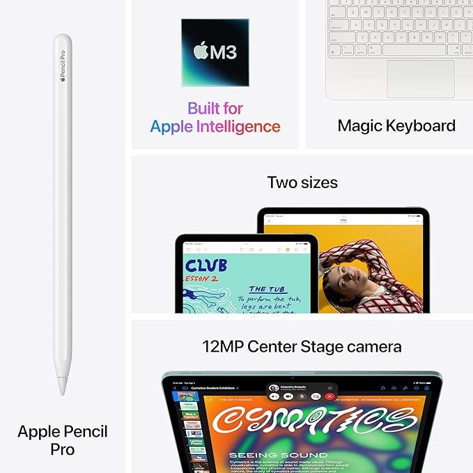 Apple iPad Air 11 - inch with M3 chip Built for Apple Intelligence, Liquid Retina Display, 1TB, 12MP Front/Back Camera, Wi - Fi 6E, Touch ID, All - Day Battery Life — Starlight - Elite TronX