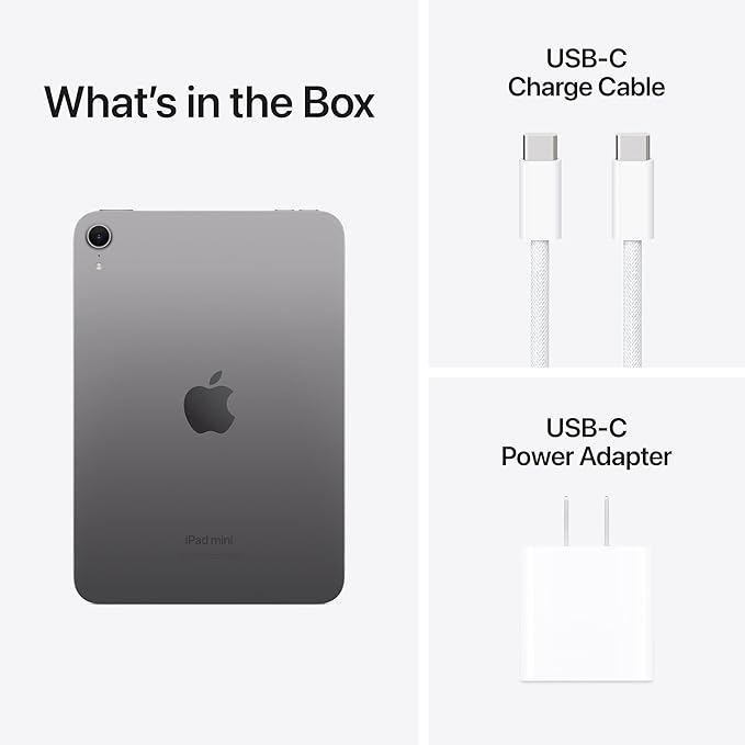 Apple iPad mini (A17 Pro): Apple Intelligence, 8.3 - inch Liquid Retina Display, 256GB, Wi - Fi 6E, 12MP Front/12MP Back Camera, Touch ID, All - Day Battery Life — Space Gray - Elite TronX