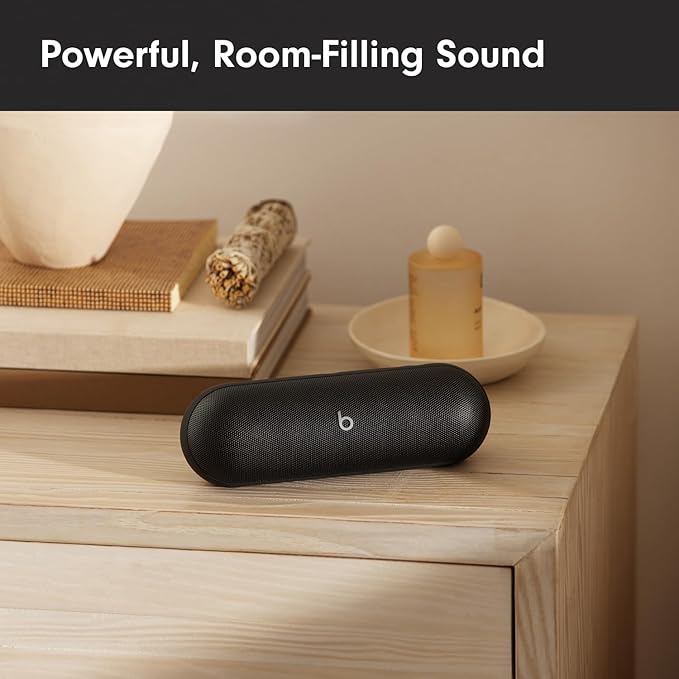 Beats Pill - Portable Bluetooth Speaker - Up to 24H Battery Life, Water Resistant, Bluetooth, Apple & Android Compatible, Seriously Loud Sound for Home, Outdoor and Travel - Matte Black - Elite TronX