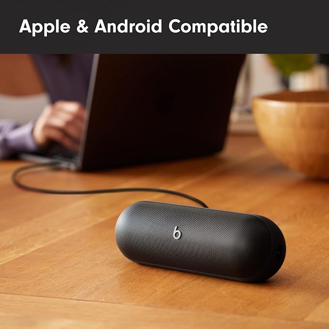 Beats Pill - Portable Bluetooth Speaker - Up to 24H Battery Life, Water Resistant, Bluetooth, Apple & Android Compatible, Seriously Loud Sound for Home, Outdoor and Travel - Matte Black - Elite TronX
