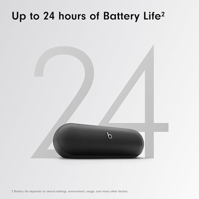 Beats Pill - Portable Bluetooth Speaker - Up to 24H Battery Life, Water Resistant, Bluetooth, Apple & Android Compatible, Seriously Loud Sound for Home, Outdoor and Travel - Matte Black - Elite TronX
