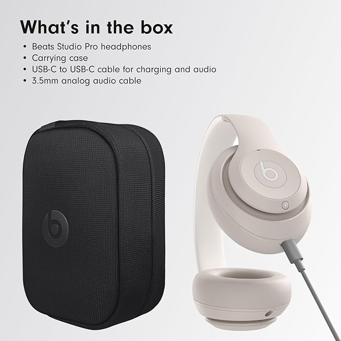 Beats Studio Pro - Premium Wireless Over - Ear Headphones - Up to 40 - Hour Battery Life, Active Noise Cancelling, USB - C Lossless Audio, Apple & Android Compatible - Sandstone - Elite TronX