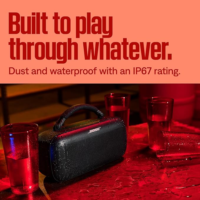 Bose SoundLink Max Bluetooth Speaker - Portable Wireless Party Speaker, IP67 Waterproof, Rope Handle, Up to 20 Hours of Playtime, USB - C, Built - in 3.5mm AUX Input, Black - Elite TronX