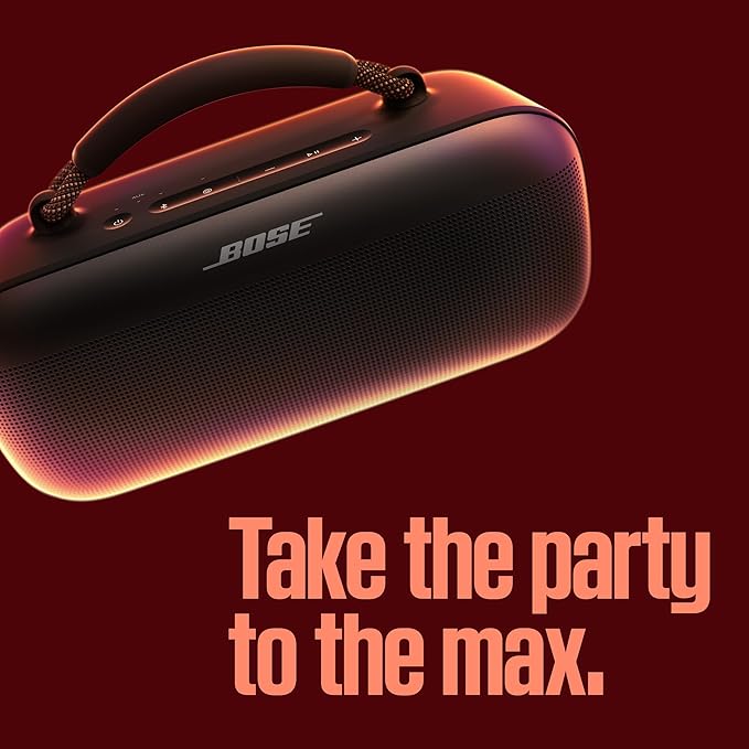 Bose SoundLink Max Bluetooth Speaker - Portable Wireless Party Speaker, IP67 Waterproof, Rope Handle, Up to 20 Hours of Playtime, USB - C, Built - in 3.5mm AUX Input, Black - Elite TronX