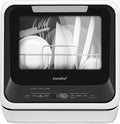 COMFEE' Portable Mini Dishwasher Countertop with 1.32Gal Built - in Water Tank for Apartments& RVs, No Hookup Needed, 6 Programs, 360° Dual Spray, 162℉ High - Temp& Air - Dry Function - Elite TronX