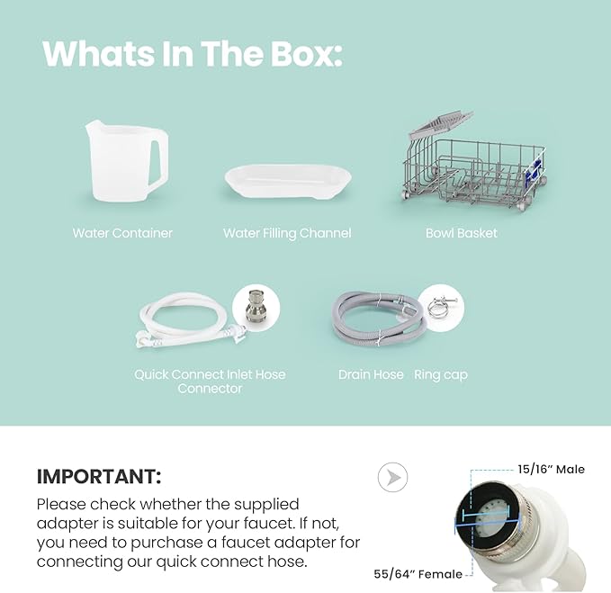 COMFEE' Portable Mini Dishwasher Countertop with 1.32Gal Built - in Water Tank for Apartments& RVs, No Hookup Needed, 6 Programs, 360° Dual Spray, 162℉ High - Temp& Air - Dry Function - Elite TronX