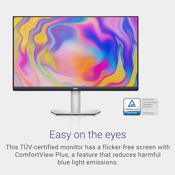 Dell S2722QC Monitor - 27 inch 4K USB - C , UHD (3840 x 2160) Display, 60Hz Refresh Rate, 8MS Grey - to - Grey Response Time, Built - in Dual 3W Speakers, 1.07 Billion Colors - Platinum Silver - Elite TronX