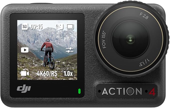 DJI Osmo Action 4 Standard Combo, 4K/120fps Waterproof Action Camera with a 1/1.3 - Inch Sensor, Stunning Low - Light Imaging,10 - bit & D - Log M Color Performance, Long - Lasting 160 Mins, Outdoor Camera - Elite TronX