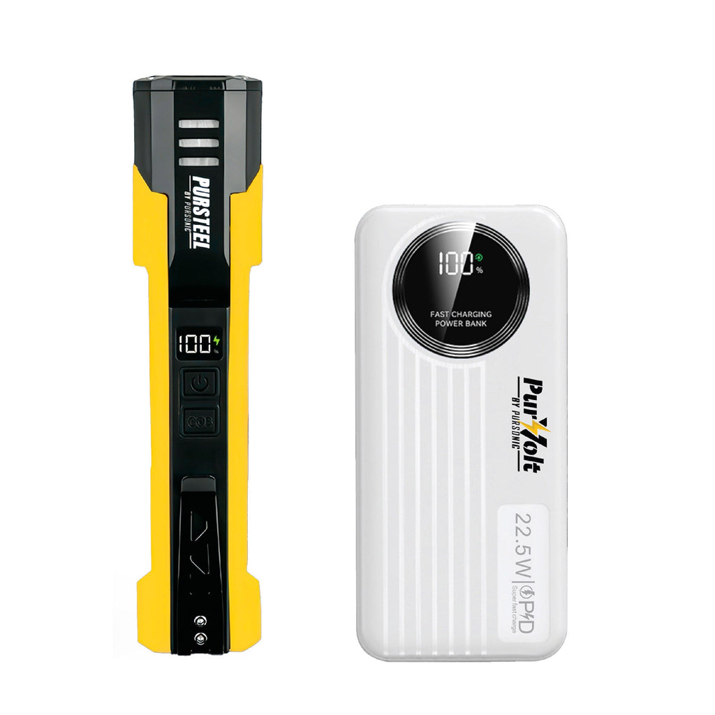 Emergency Prep Bundle: Pursonic 2 - in - 1 Ultra Bright Flashlight & LED Fast Charging Power Bank - Elite TronX