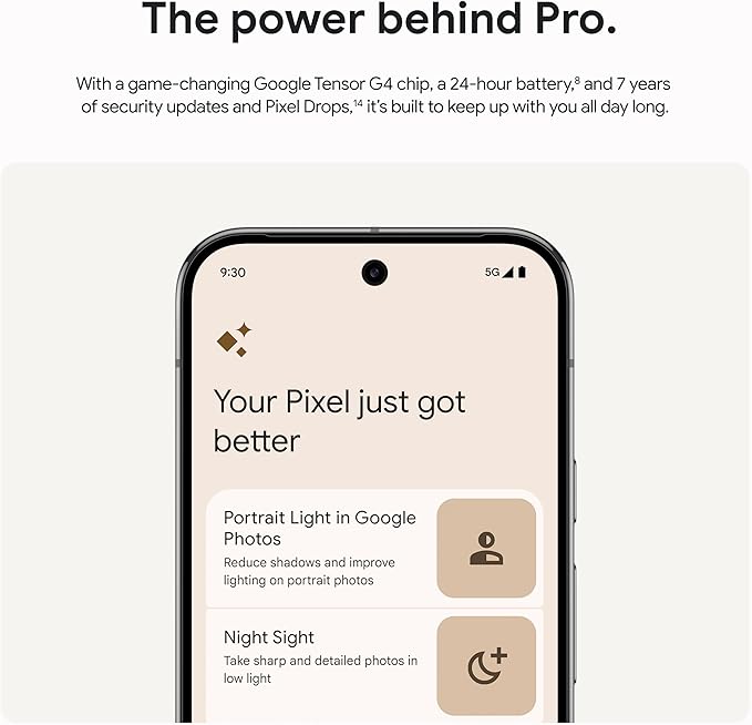 Google Pixel 9 Pro XL - Unlocked Android Smartphone with Gemini, Triple Rear Camera System, 24 - Hour Battery, and 6.8" Super Actua Display - Hazel - 128 GB - Elite TronX