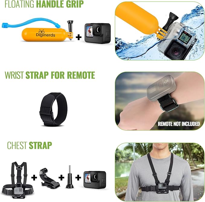 GoPro HERO12 (Hero 12) Black - Waterproof Action Camera with 5.3K HDR Video, 27MP Photos, 1/1.9" Image Sensor, Live Streaming, Webcam, Stabilization + 64GB Card & 50 Piece Accessory Kit - Bundle - Elite TronX