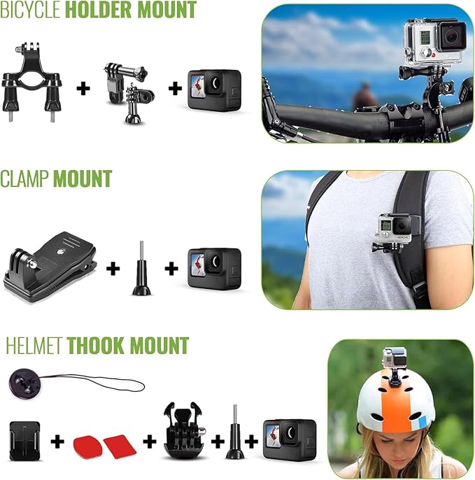 GoPro HERO12 (Hero 12) Black - Waterproof Action Camera with 5.3K HDR Video, 27MP Photos, 1/1.9" Image Sensor, Live Streaming, Webcam, Stabilization + 64GB Card & 50 Piece Accessory Kit - Bundle - Elite TronX