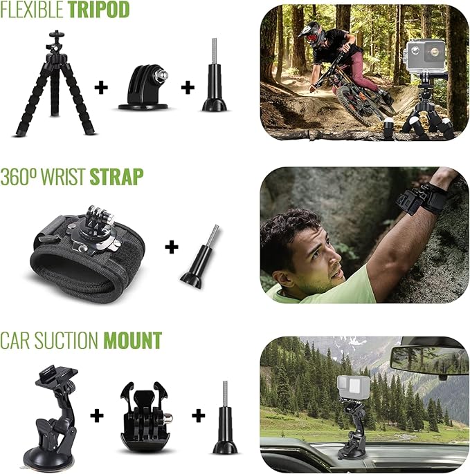 GoPro HERO12 (Hero 12) Black - Waterproof Action Camera with 5.3K HDR Video, 27MP Photos, 1/1.9" Image Sensor, Live Streaming, Webcam, Stabilization + 64GB Card & 50 Piece Accessory Kit - Bundle - Elite TronX