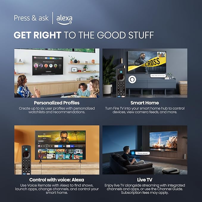 Hisense 55" Class A7 Series (55A7NF,2025 Model) 4K UHD Smart Fire TV, Voice Remote with Alexa, Wide Color Gamut, HDR10+, Dolby Vision, Dolby Atmos, Game Mode, ALLM, Stream Live TV Without Cable - Elite TronX