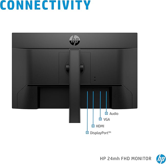 HP 24mh FHD Monitor - Computer Monitor with 23.8 - Inch IPS Display (1080p) - Built - in Speakers and VESA Mounting - Height/Tilt Adjustment for Ergonomic Viewing - HDMI and DisplayPort - (1D0J9AAABA) - Elite TronX