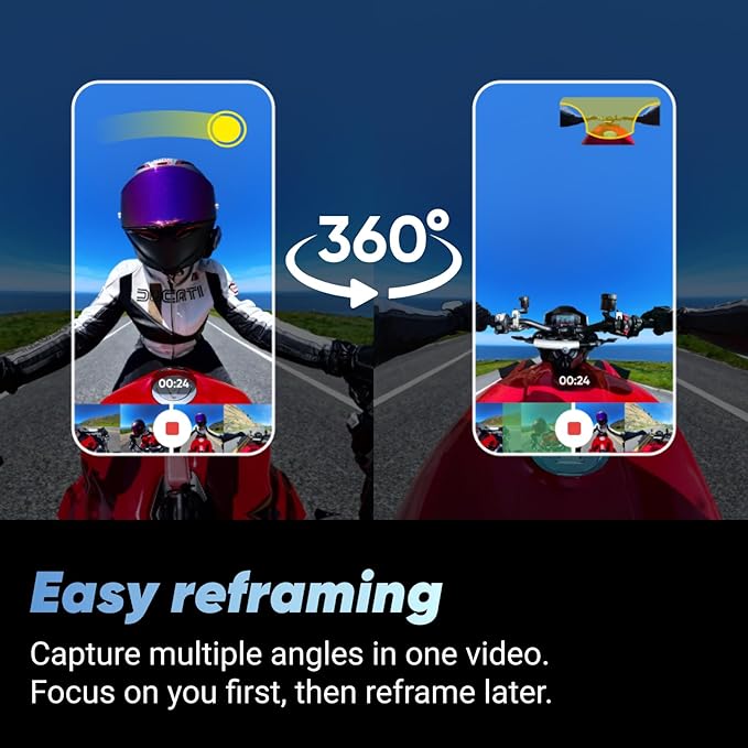 Insta360 X4 Motorcycle Bundle - 8K Waterproof 360 Action Camera, 4K Wide - Angle Video, Invisible Selfie Stick, Removable Lens Guards, 135 Min Battery Life, AI Editing, Stabilization, for Sports, Travel - Elite TronX