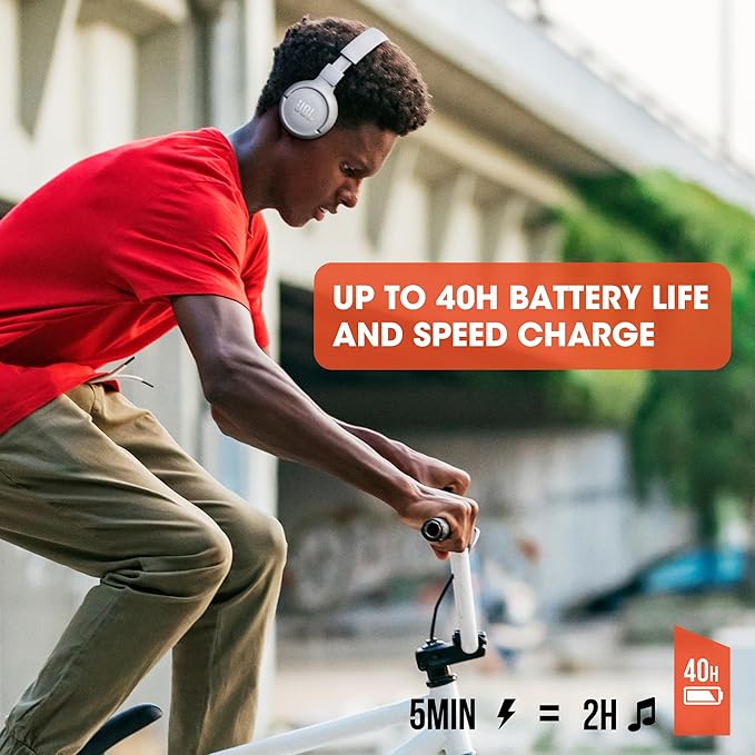 JBL Tune 510BT - Bluetooth headphones with up to 40 hours battery, microphone for call, foldable and comfortable, Android and iOs compatible (Black) - Elite TronX
