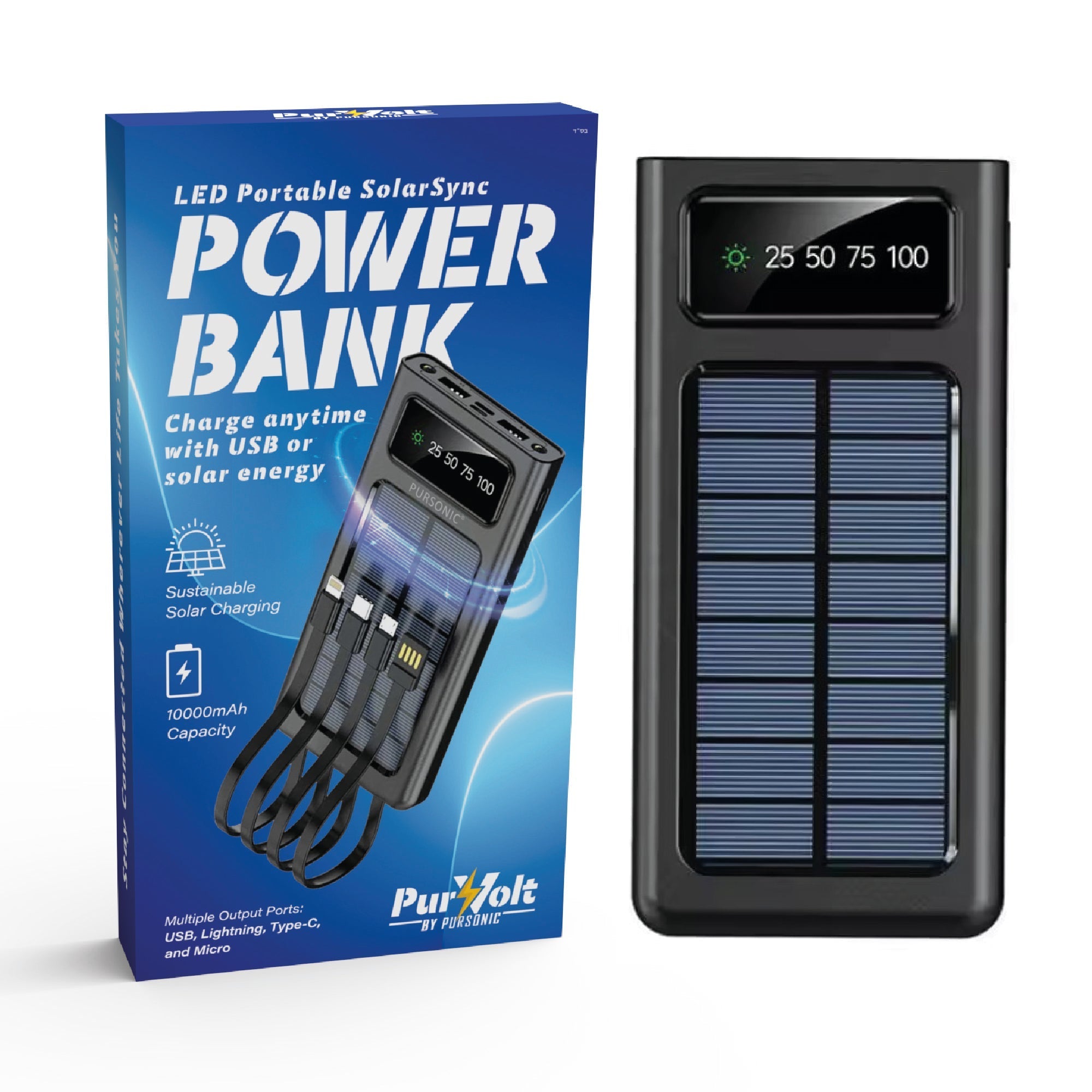 LED Portable Solarsync Power Bank – PoLED Portable Solarsync Power Bank – Power Anytime, Anywherewer Anytime, Anywhere - Elite TronX