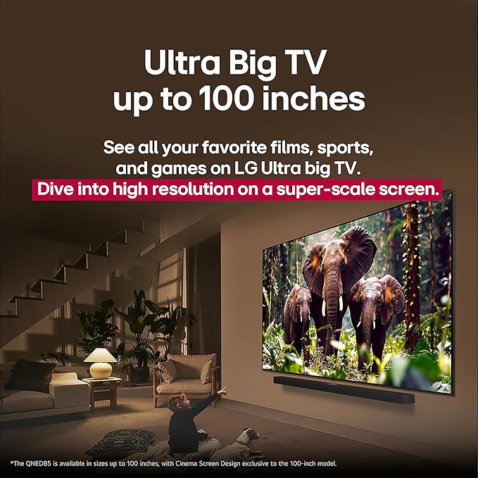 LG 75 - Inch Class QNED evo AI QNED85A Series Mini LED 4K Smart TV w/AI Picture, AI Sound, HDR10, AI Super Upscaling 4K, Filmmaker Mode, Wow Orchestra, Alexa Built - in (75QNED85AUA, 2025) - Elite TronX