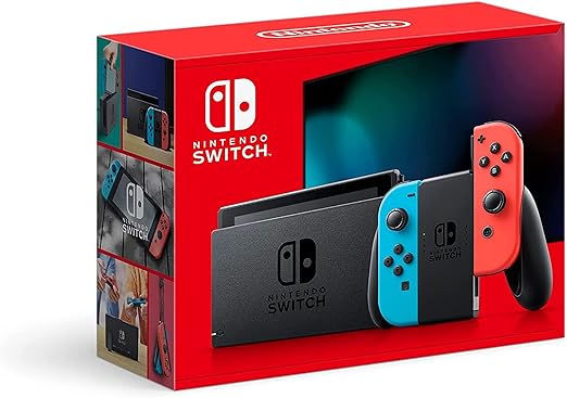 Nintendo Switch with Neon Blue and Neon Red Joy - Con - Handheld Gaming Console - Elite TronX