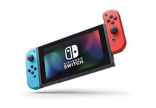 Nintendo Switch with Neon Blue and Neon Red Joy - Con - Handheld Gaming Console - Elite TronX