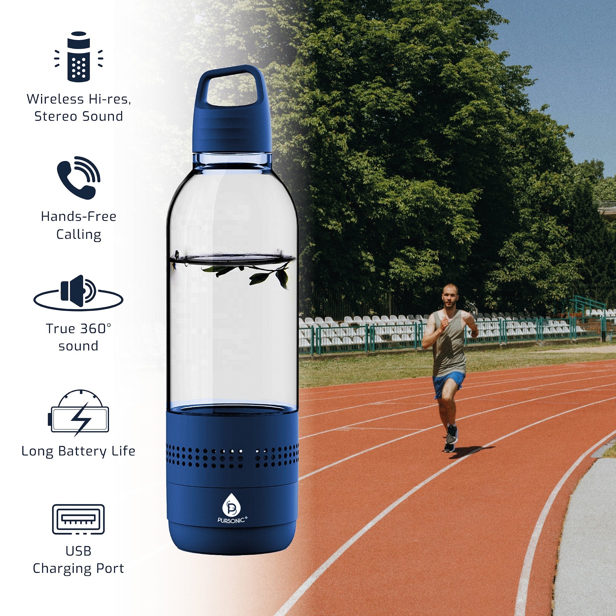 Pursonic 2 - in - 1 Water Bottle with Built - In Wireless Speaker - Elite TronX