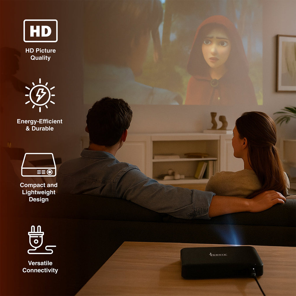 Pursonic Compact HD Projector – Portable Big - Screen Entertainment Anywhere - Elite TronX
