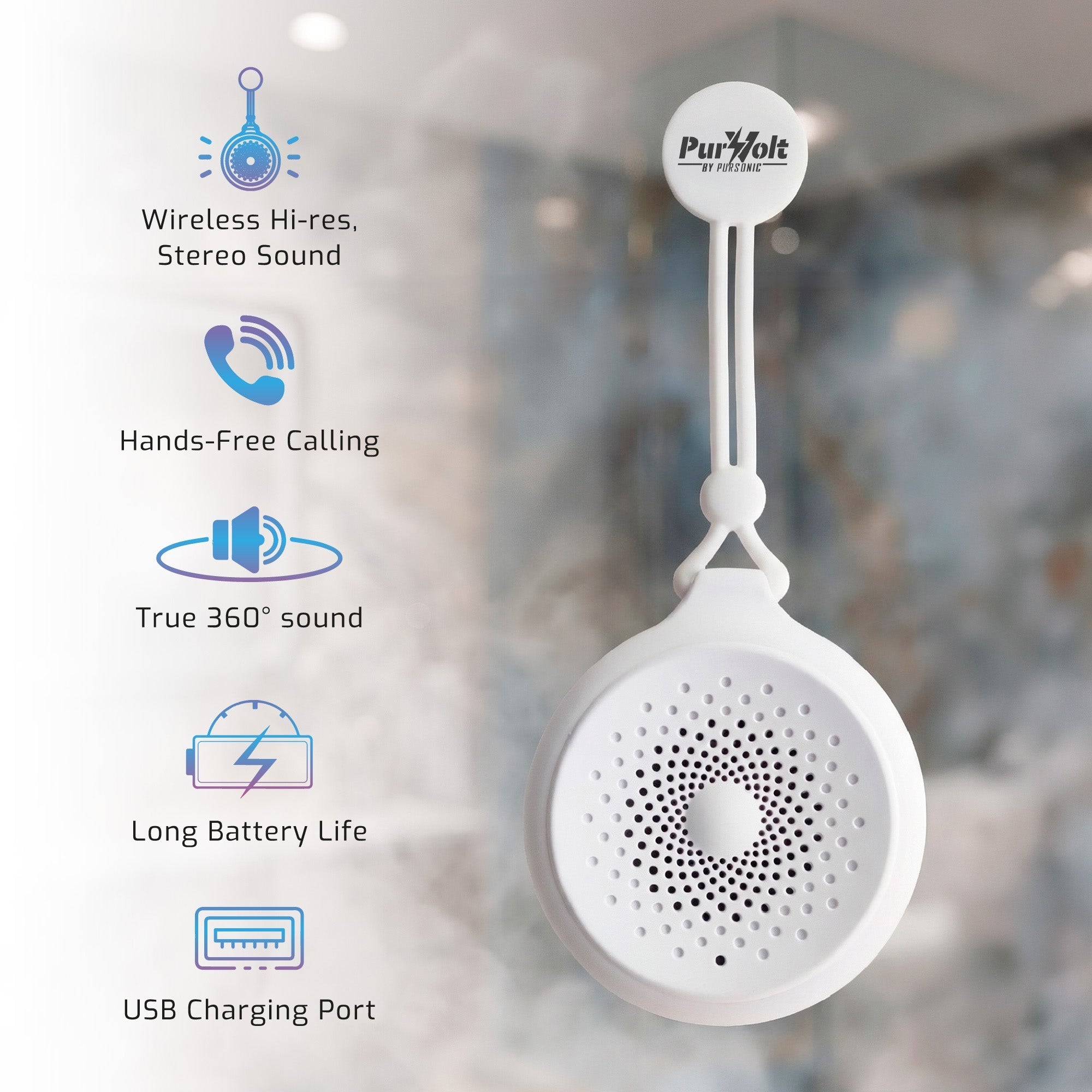 Pursonic Peak Wireless Speaker & Pursonic Waterproof Wireless Speaker Bundle – 360° Hi - Res Sound Anywhere, Anytime - Elite TronX