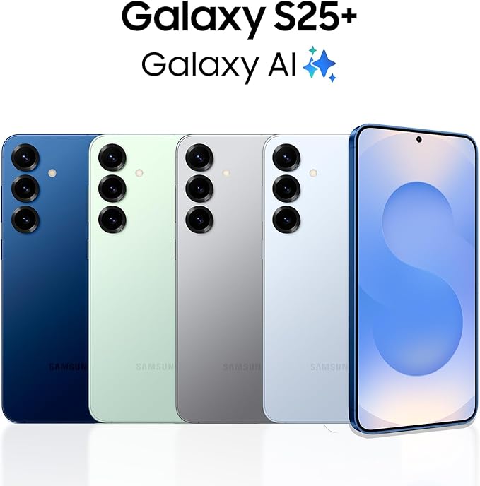 Samsung Galaxy S25+ Cell Phone, 256GB Smartphone, Unlocked Android, AI Night Mode Camera, Snapdragon 8 Elite Fast Processor, ProScaler Display, 4900mAh Battery, 2025, US 1 Yr Warranty, Navy - Elite TronX