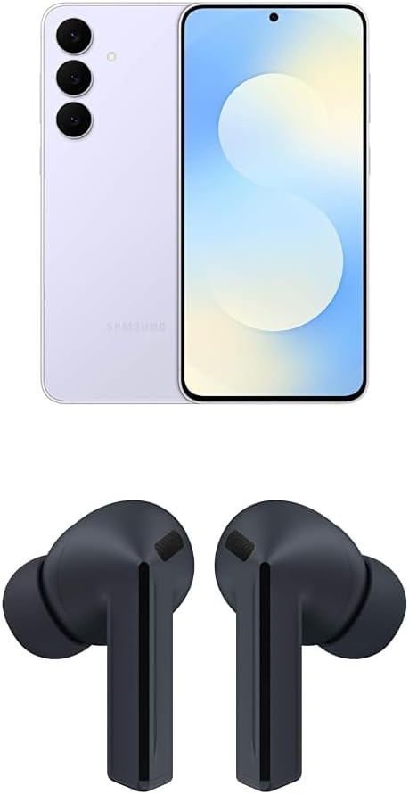 SAMSUNG Galaxy S25 FE 128GB Unlocked AI Smartphone, Icyblue w/Galaxy Buds 3 FE True Wireless Bluetooth Earbuds, Black - Elite TronX