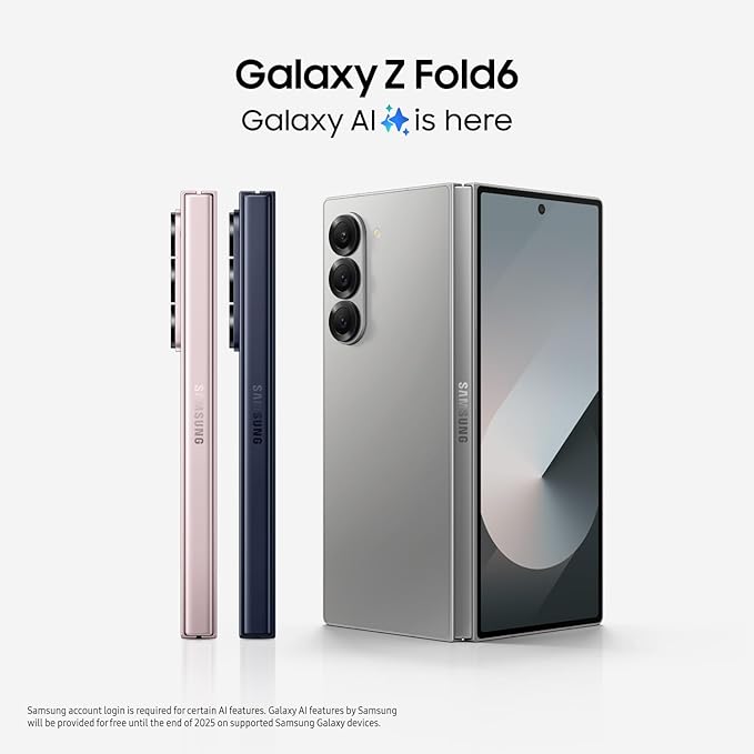 Samsung Galaxy Z Fold 6, 512GB Unlocked Android Smartphone, Circle to Search, Hands - Free Interpreter, AI Photo Edits, Foldable Display for Multitasking, 2024, US 1 Yr Warranty, Silver Shadow - Elite TronX