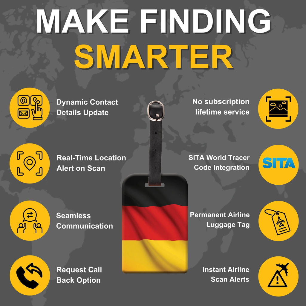Smart Bag Security Tag - Germany Flag [Pack 2] - Elite TronX