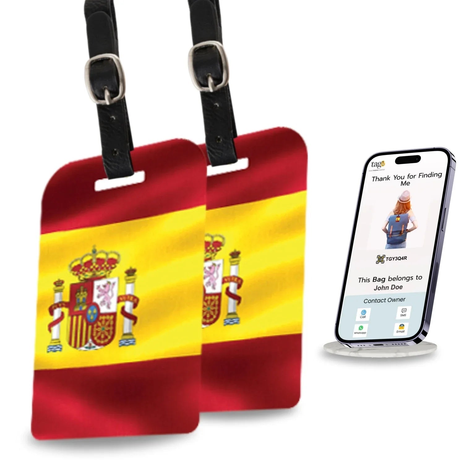 Smart Bag Security Tag - Spain Flag [Pack 2] - Elite TronX