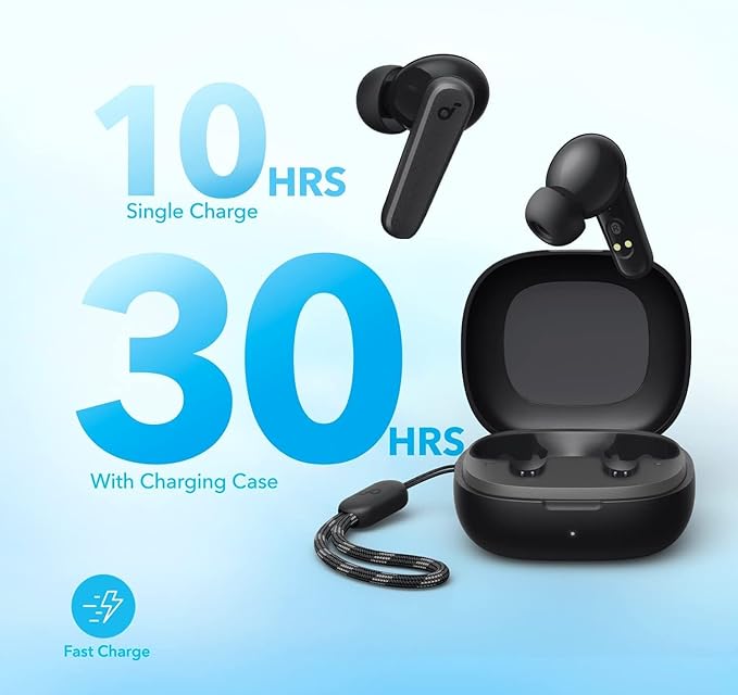 Soundcore by Anker P20i True Wireless Earbuds, 10mm Drivers with Big Bass, Bluetooth 5.3, 30H Long Playtime, Water - Resistant, 2 Mics for AI Clear Calls, 22 Preset EQs, Customization via App - Elite TronX