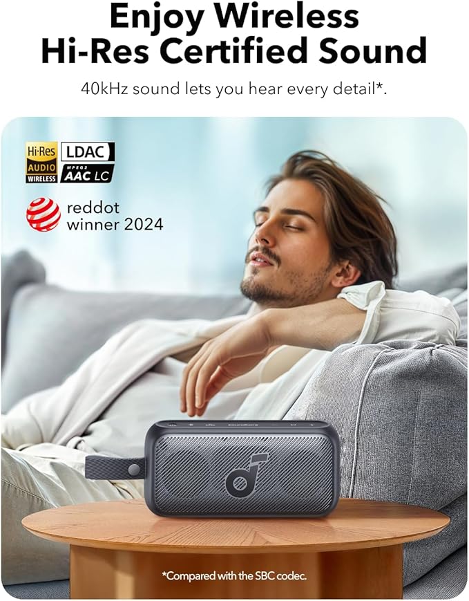 Soundcore Motion 300 by Anker, Bluetooth Speaker, Wireless Hi - Res Portable Speaker, IPX7 Waterproof, BassUp, Bluetooth 5.3, 30W Stereo Sound, 13H Playtime for Home, Shower, Outdoor, and Travel - Elite TronX