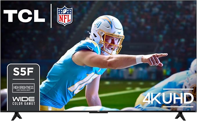 TCL 65 - Inch Class S5 UHD 4K LED Smart TV with Fire TV (65S551F, 2024), Dolby Vision, HDR PRO+, Atmos, Alexa Built - in, Apple AirPlay 2, Streaming Television - Elite TronX