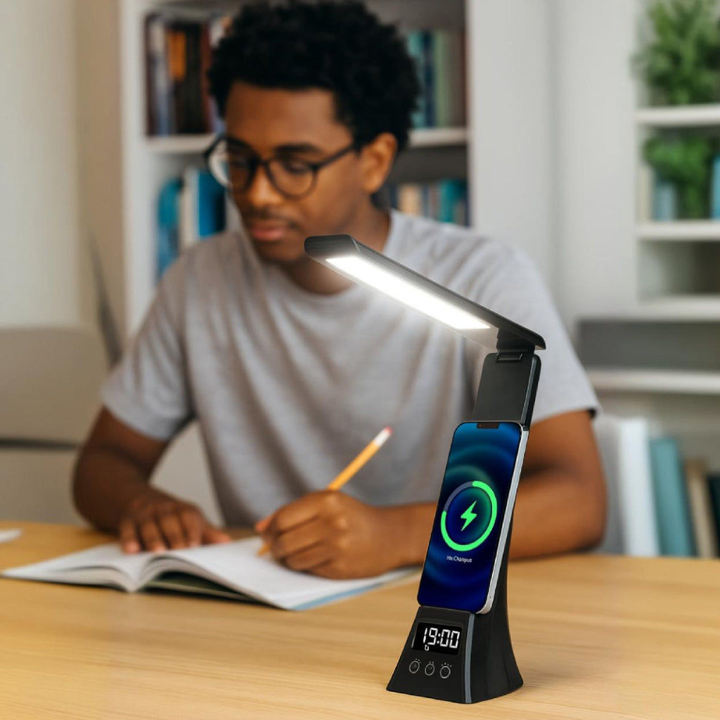 The Modern Workspace Productivity Bundle: Pursonic 3 - in - 1 LED Desk Lamp + Sip & Charge Wireless & Mug Warmer - Elite TronX